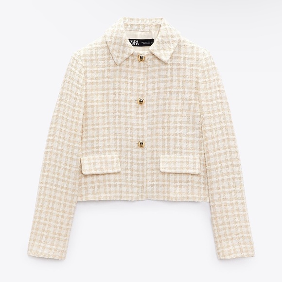 Zara Jackets & Blazers - Cropped tweed blazer